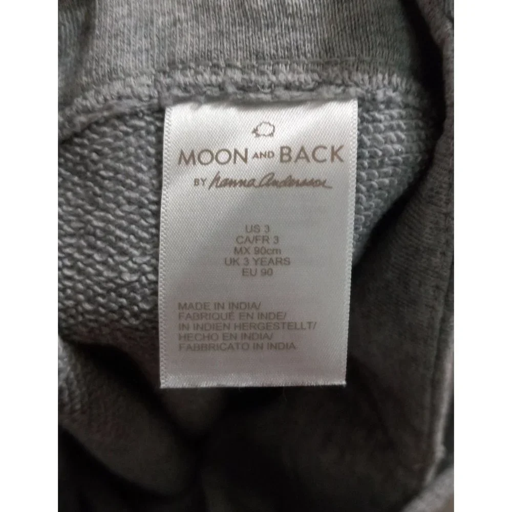 Moon and Back Hanna Andersson 3 Grey Fleece Unisex Adjustable Jumpsuit